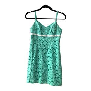 Lilly Pulitzer Size 0 Tiffany Blue Floral A-Line Dress - Vintage White Label